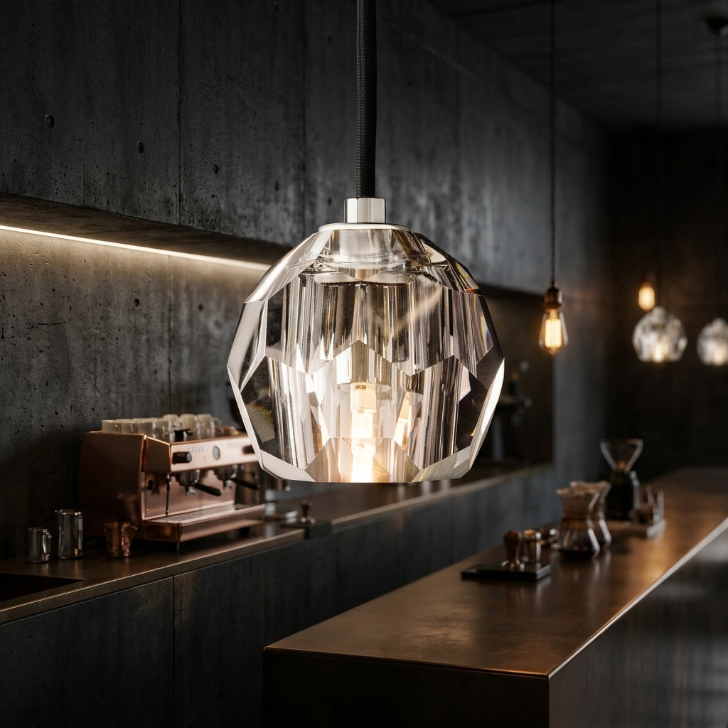 Cristal Smoke Glass Cord Pendant