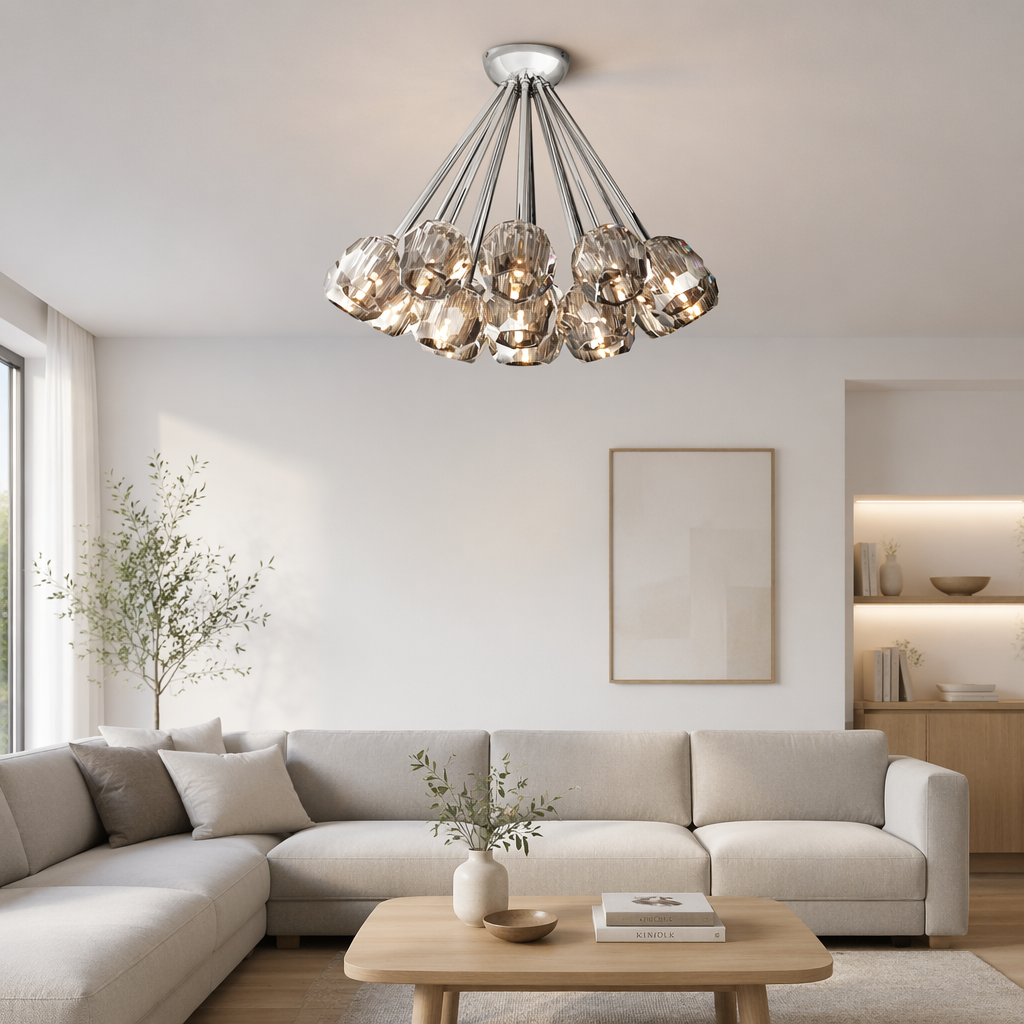 Cristal Smoke Glass Flushmount